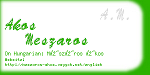 akos meszaros business card